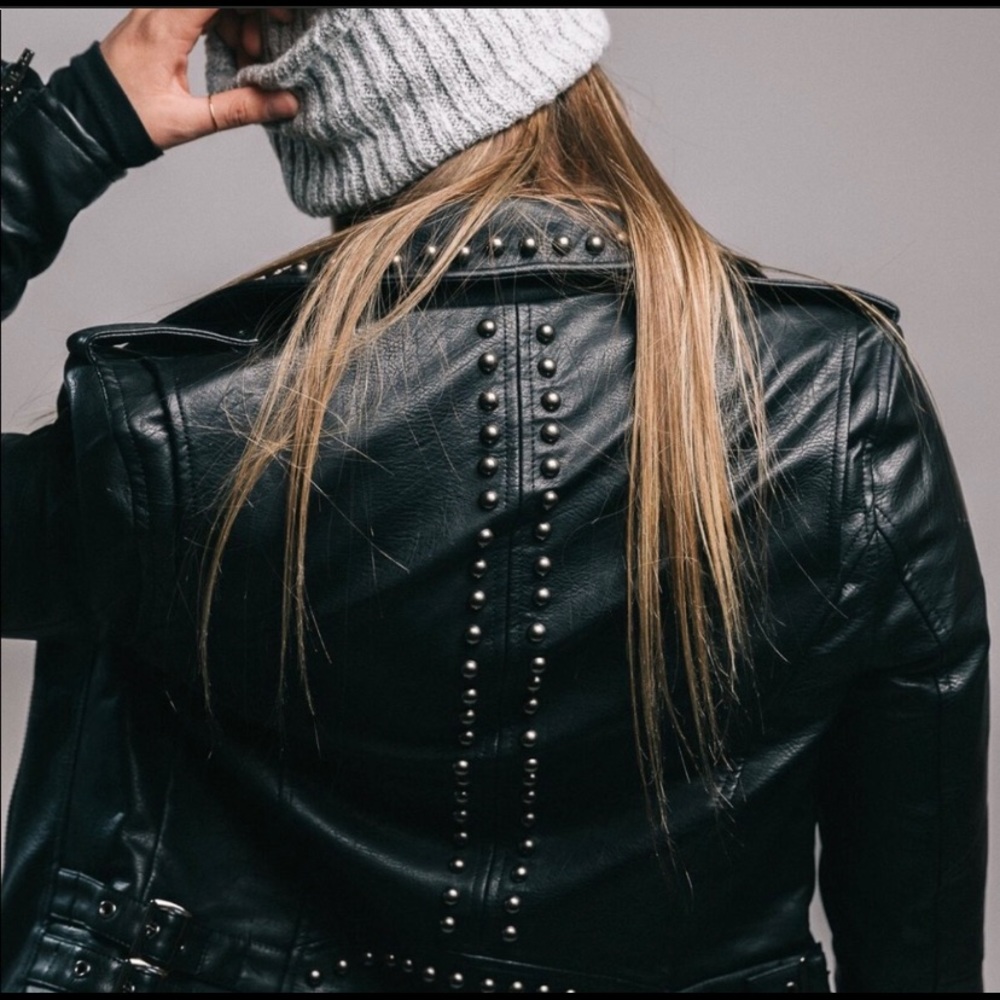 fauxLeather Studs Jacket